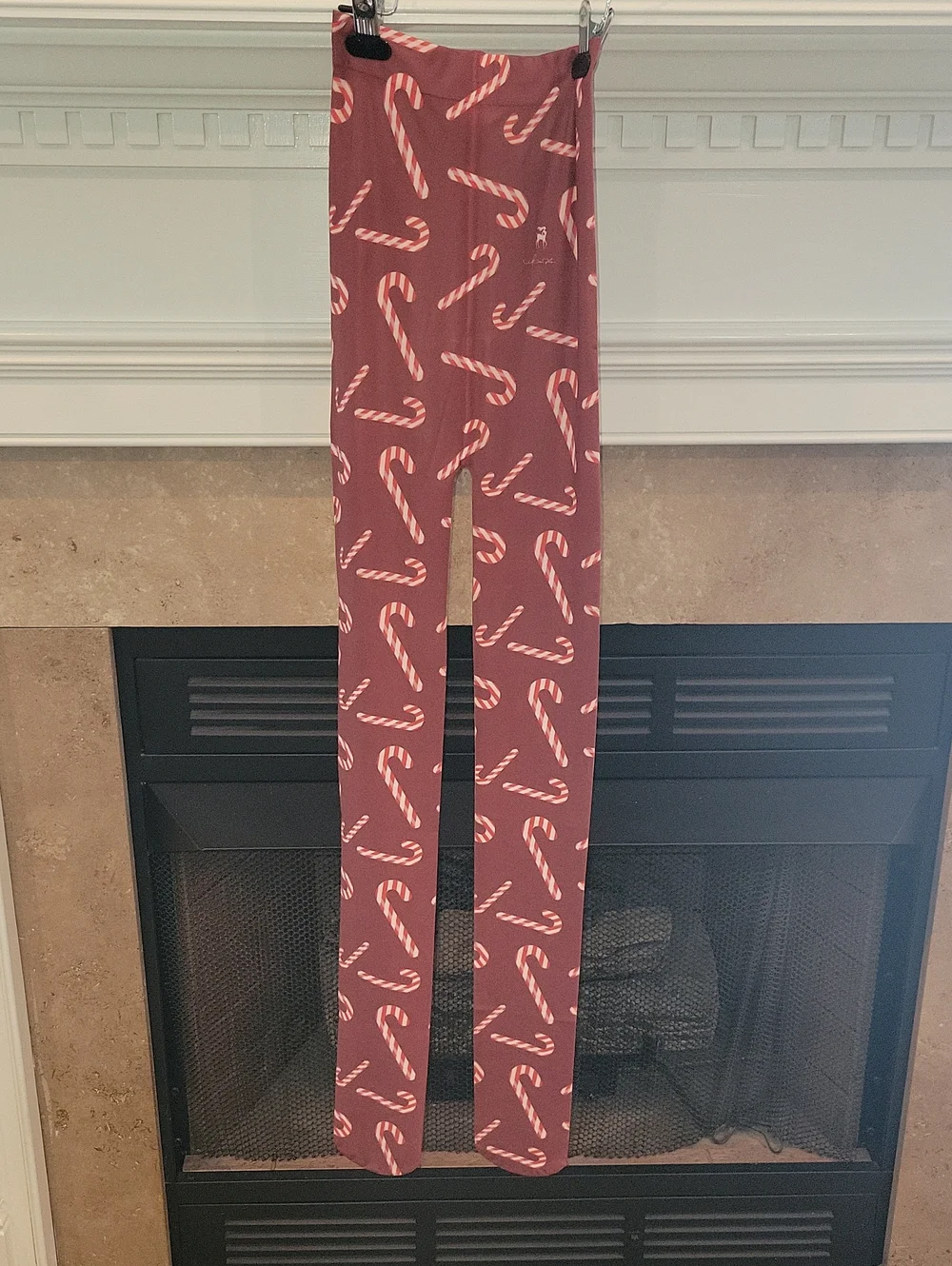 Women's Candy Cane Print Hosiery - Red & White XL